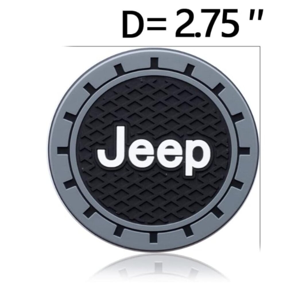 2X-Jeep Black and Gray Round Coasters - Picture 3 of 5